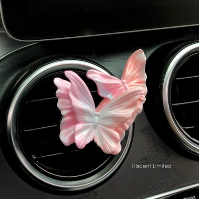 Aromatherapy Air Outlet Decoration Car: Car Perfume Aromatherapy - dream-pink-butterfly