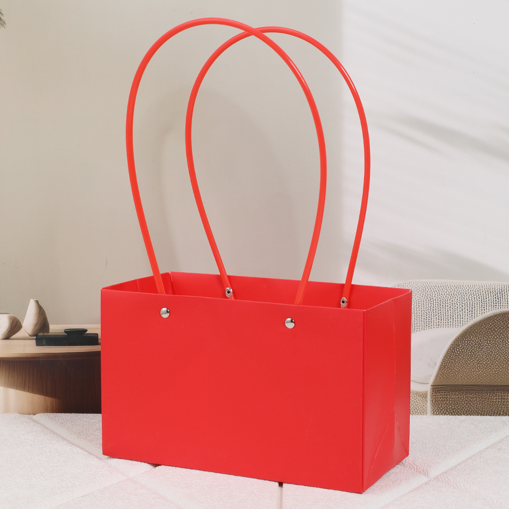Día de la Madre Macaron Bolsa de arreglos florales portátil Embalaje de flores al por mayor Bolsa de embalaje de ramo impermeable Caja de flores florales Canasta
