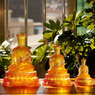 Lotus Pedestal Ksitigarbha Bodhisattva Buddhist Hall Home Chinese-Style Boutique Desktop Ornaments Handmade Ancient Seven-Treasure Glazed Buddha Statue