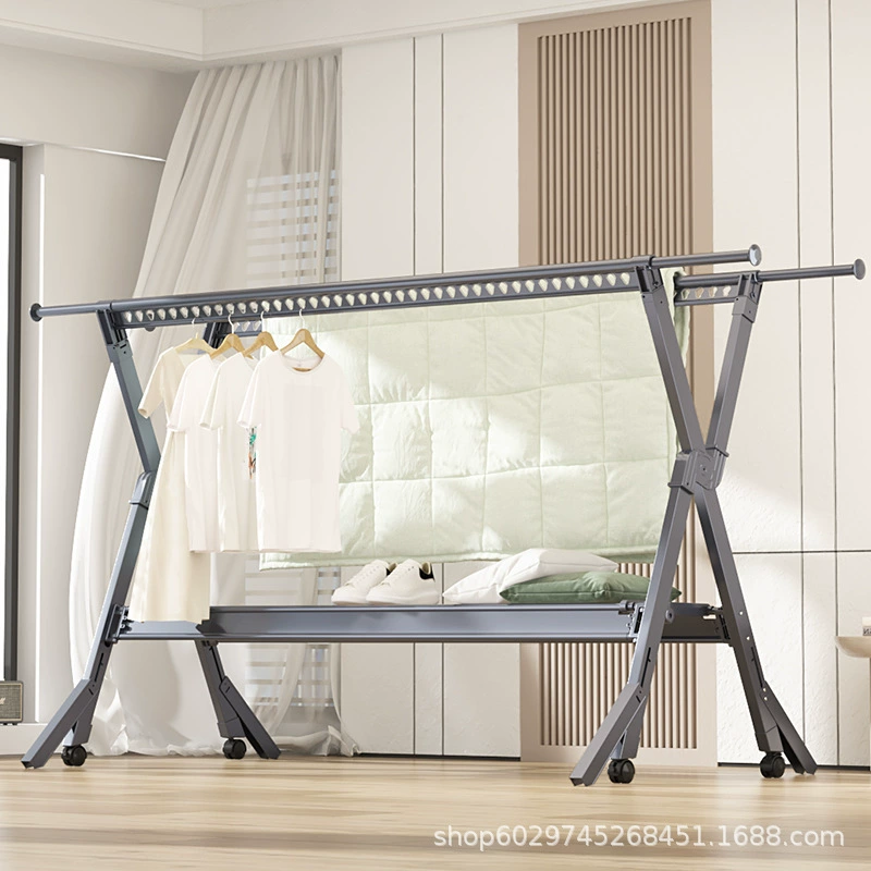 Сушилка для одежды из алюминиевого сплава, напольная уличная складная телескопическая штанга для сушки одежды, бытовая сушилка для одежды на балконе, вешалка для одеяла