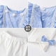 Girls summer suit Korean version blue print flying sleeve top lady small flower baby shorts go out two-piece set