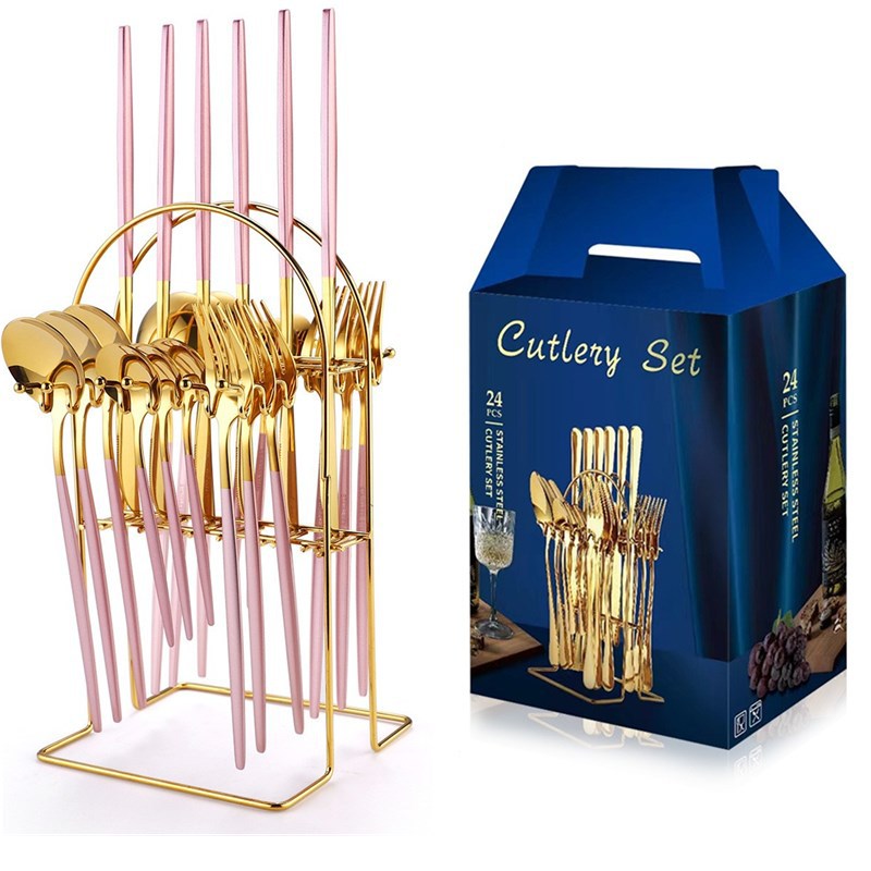 핑크 골드 24 피스 세트 아이언 프레임