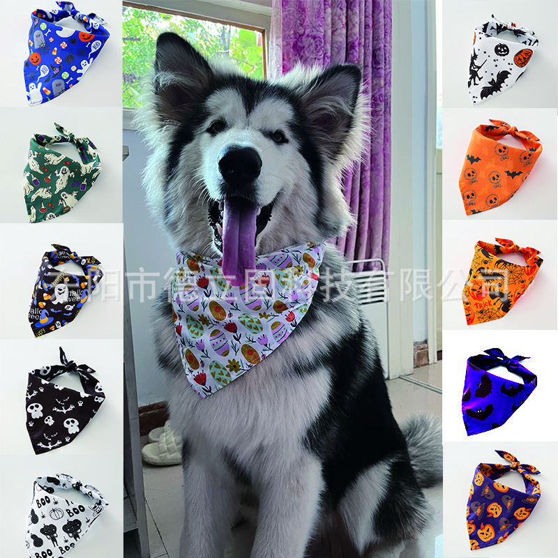 ペット用ハロウィンパンプキン三角スカーフ、ペット服、ペット用よだれかけ、犬用よだれかけ、猫用よだれかけ|undefined