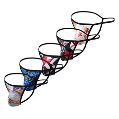 Export Ready D-Crotch Briefs with Detailed Patterns, Sexy Bikini Style Men's Liner Underwear, Cross-Border Distribution Wholesale