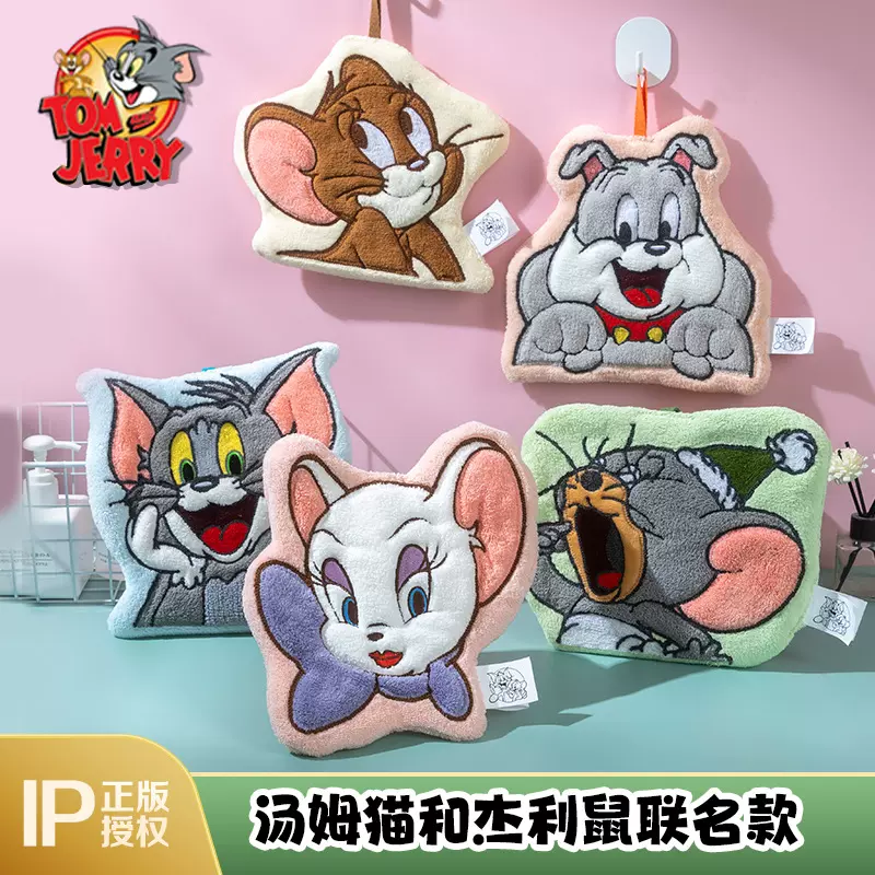 工厂正版授权猫和老鼠周边卡通擦手巾挂式吸水毛巾现货库存批发