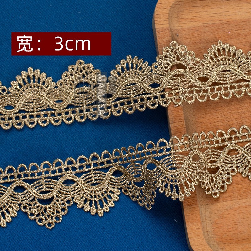 hilo de oro bordado soluble en agua rosa oro encaje encaje DIY ropa hecha a mano lolita accesorios fabricantes al por mayor