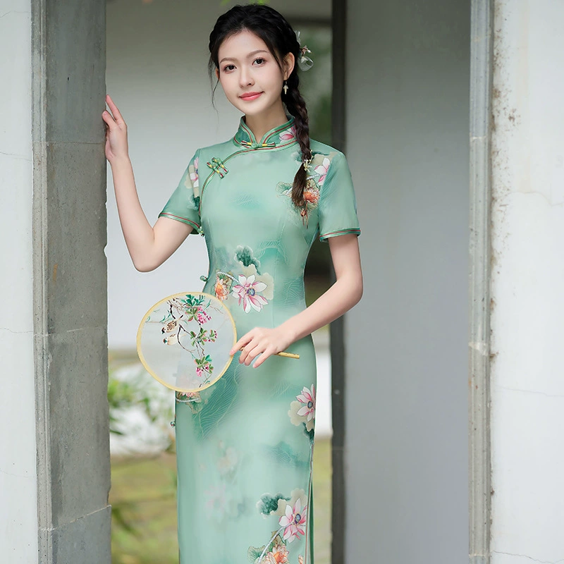 Чонсанама? (Cheongsam) платье, свежая лёгкая юбка, стиль высокого качества, китайский стиль