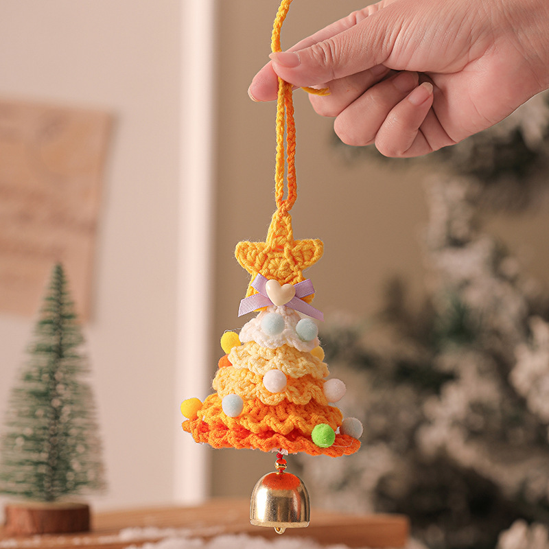 新しい 2025 ぬいぐるみクリスマスペンダントウールかぎ針編みクリスマスツリー装飾品クリスマス装飾車のペンダント|undefined