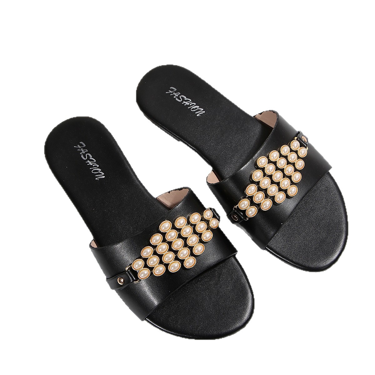 Sandalias Planas para Mujer de Cuero Sintético, Color Sólido, Fondo Plano, para Uso Diario image 6