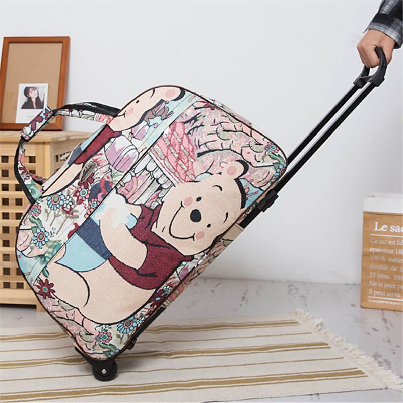 Trolley Bag Luggage Bag Large Capacity Women's Satchel Korean Style Lightweight Short-Distance Cute Travel Canvas Pu Waterproof Travel Bag