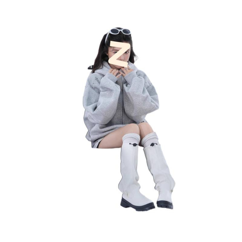 【坐吃山空】美式高街设计感连帽开衫卫衣女小众中性风宽松外套潮|undefined