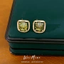 几何方形电镀vintage14k耳钉