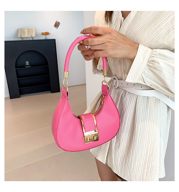 Retro Shoulder Bag For Women Crescent Armpit Bag Candy Colour_voghion.com