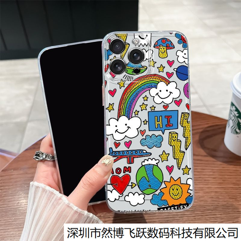 Suitable for Apple 16 Protective Case Iphone15Plus/14 Transparent Case 13Promax Personalized 12/17 Mobile Phone Case