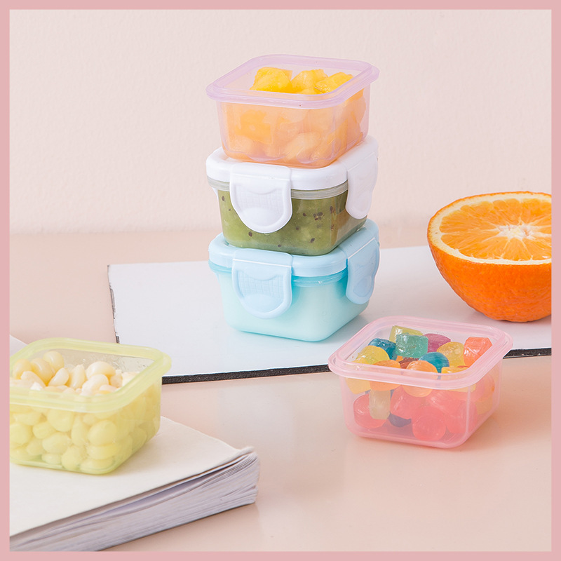 Mini Crisper Food Grade Thickeneded Sealed Baby Food Supplement Box Kidsren's Household Storage Box Jam Packaging Box