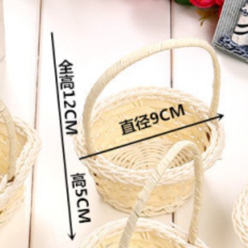 Cesta de flores tejidas cesta de flores de tubo de plástico cesta de jardín de ratán cesta portátil niños recogiendo cesta de verduras al por mayor