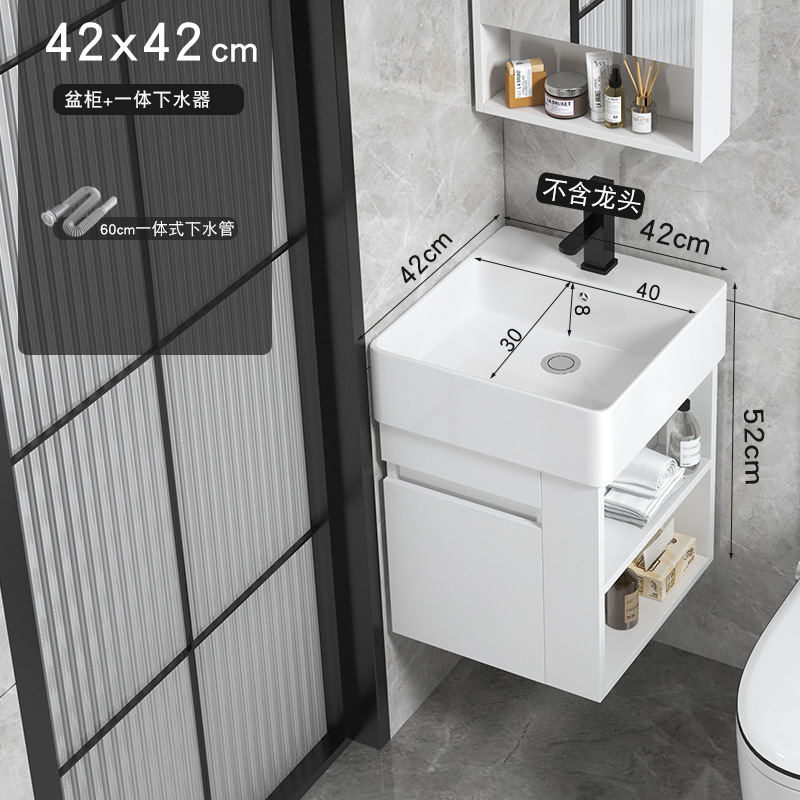 Cajón tipo pared tipo casa pequeña almacenado lateral gabinete de baño cerámica todo en un lavabo gabinete combinación lavabo de cara lavabo