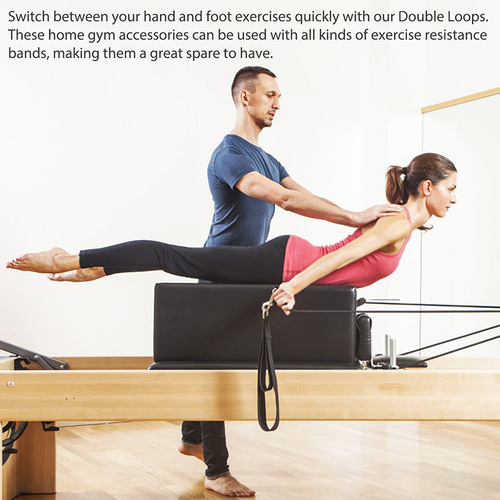 Double Loop Pilates Yoga Ankle Buckle Yoga Double Loop Handle Belt Fitness Handle Yoga Foot Buckle Belt Tension Band