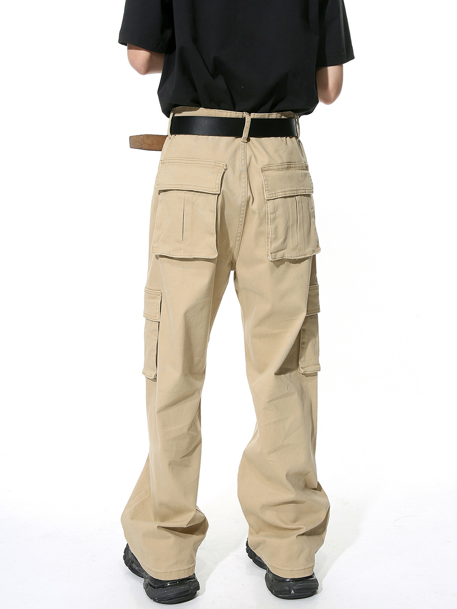 Mtlclothes ropa de Hombre | 2024 primavera nueva Maillard tridimensional multi-Bolsillo ropa de trabajo jeans moda casual