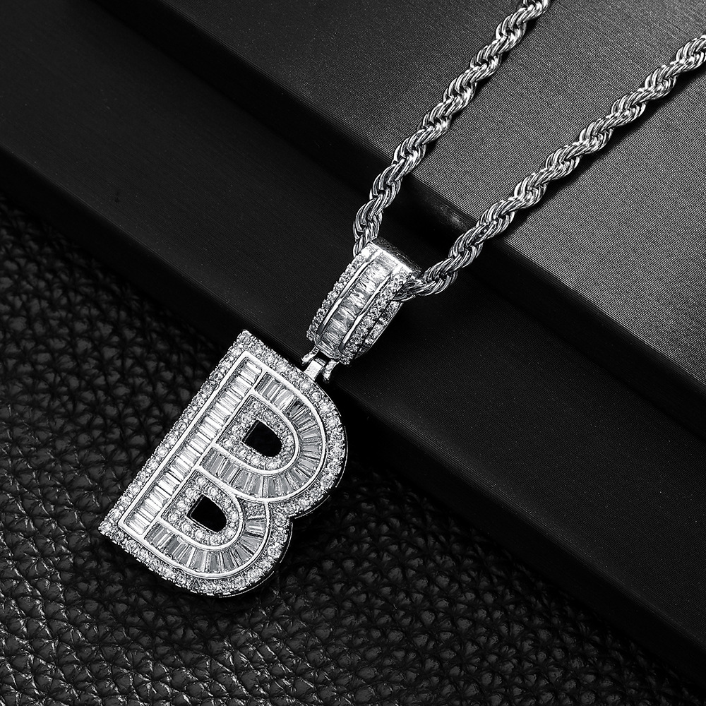 Hip-hop cross-border colgante de letras azúcar de cristal collar de zircon explosión ins joyería personalizada nicho diseño colgante para hombres y mujeres