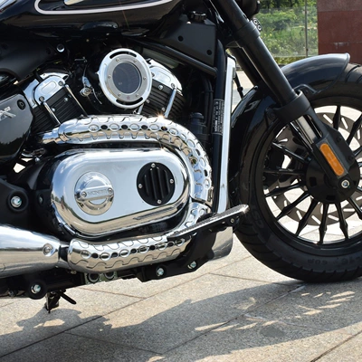 shield modification, compatible with Flash Motorcycle exhaust pipe - chinchilla-350ace-anti-scald-cover-electroplated-front-section-1-pair