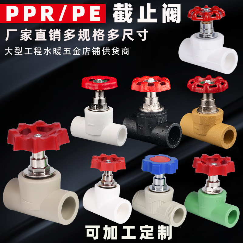 ppr截止阀水管开关4分202532升降式PE阀门铜芯止水阀门配件给水管