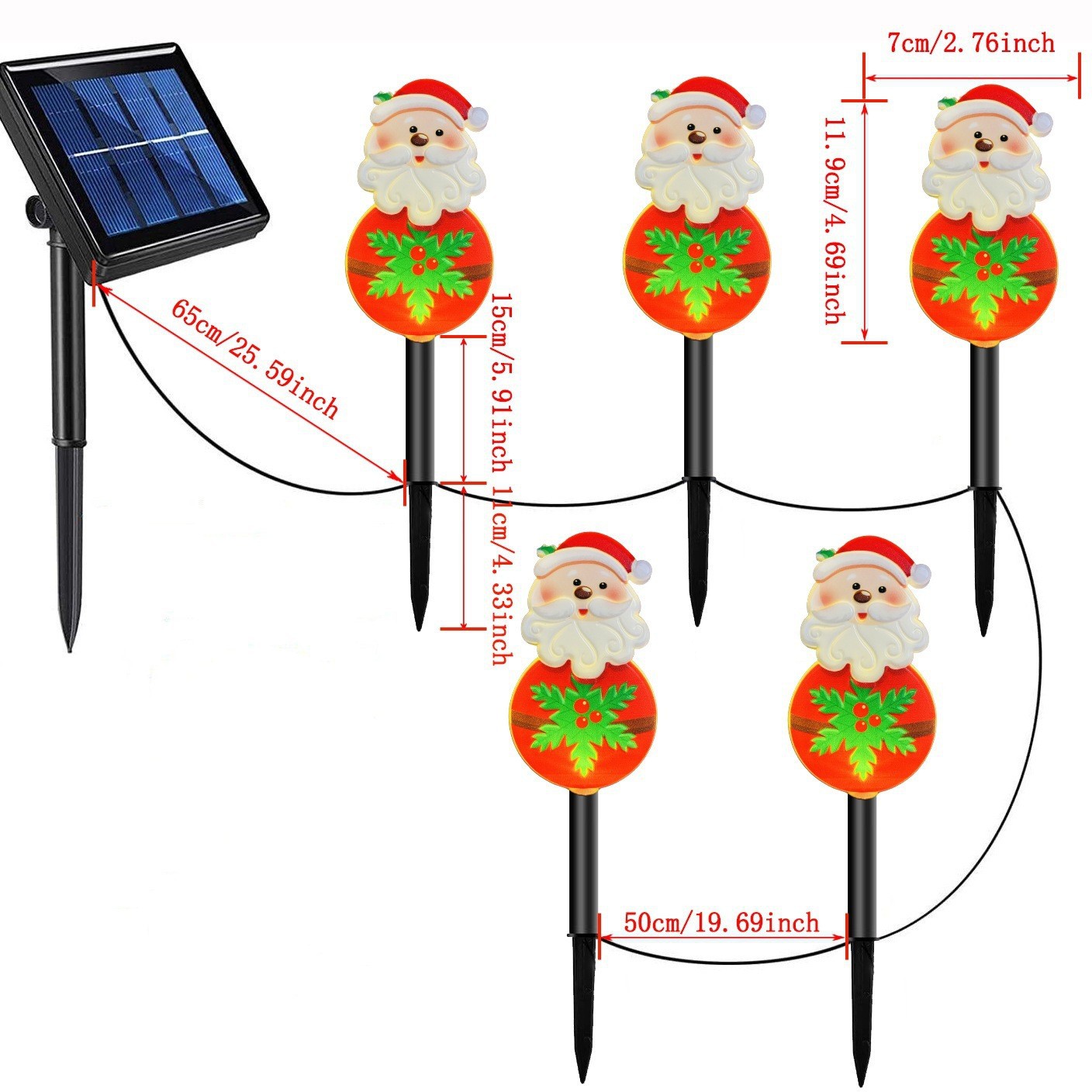 Santa Claus transfronterizo iluminación de césped al aire libre luz de jardín LED de Navidad luz solar luz de césped image 31