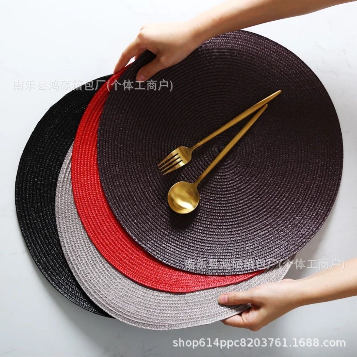 Cojín de comedor PP redondo tejido ligero lujo hot sale hotel verde almohadilla de comedor occidental almohadilla japonesa de color sólido 38cm almohadilla