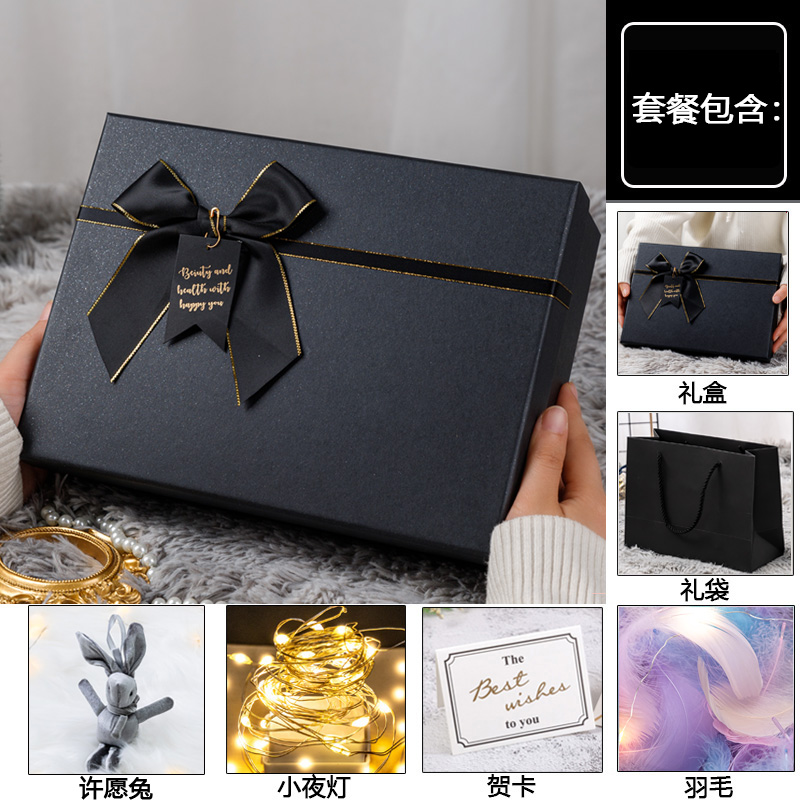 Caja de regalo de cumpleaños, caja de embalaje, caja de regalo de lápiz labial personalizada, caja de regalo grande, caja vacía para el novio