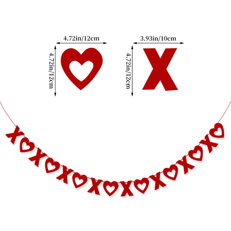 2025情人节求婚结婚装饰LOVE拉旗XO拉花爱心螺旋吊饰套装批发定制|undefined