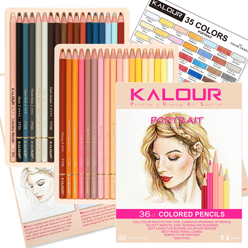 KALOUR35 color skin color pencil cross-border art painting color lead suit oily color pencil factory outlet