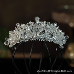 Baroque crystal crown tiara bride 2023 new European and American cross-border atmospheric wedding dress wedding accessories