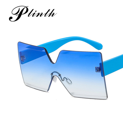  New Fashion Full Rim Sunglasses, European and American Trend, Frameless Black Sunglasses, Cross-border Fashion Eyewear, Trendy and Stylish