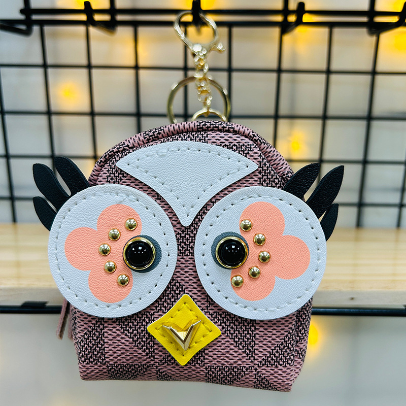 クロスボーダー流行のフクロウ型小銭入れキーホルダー、小さくて可愛い子供用収納、Bluetoothバッグペンダント、小銭入れ|undefined