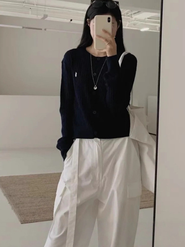 RL小马刺绣老钱风麻花针织衫女春秋经典休闲复古圆领毛衣通勤上衣|undefined