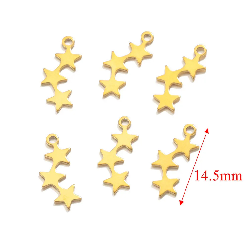Acero inoxidable estrella de cinco puntas luna cielo etiqueta pequeña estrella colgante DIY collar hecho a mano accesorios de joyería pieza