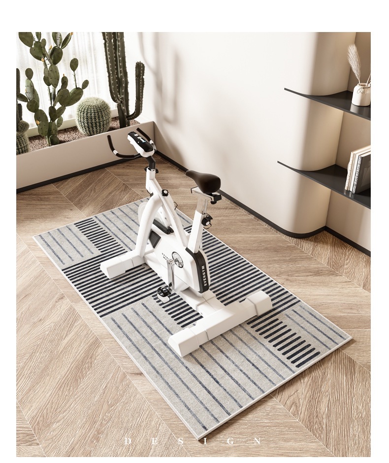 Gym Spinning Silent Shock-Absorbing Anti-Slip Mat Home Simple Bedroom Bedside Blanket Washable Balcony Bay Window Mat