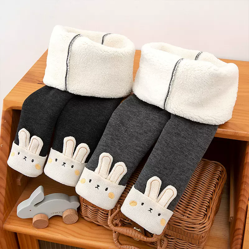 女童加绒打底裤秋冬季新款男宝宝外穿洋气特厚绒长裤加厚保暖裤子