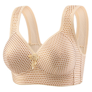Cross-Border Large Size Thin Wire-Free Push-Up Women's Underwear Breathable Vest-Style Bra Middle-Aged Mother's Bra
