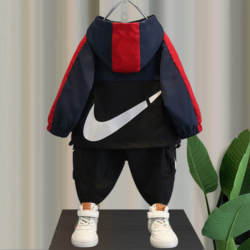 Children's clothing boys' suits autumn and winter  new baby and children's fashionable and stylish boys' velvet sports clothes trendy