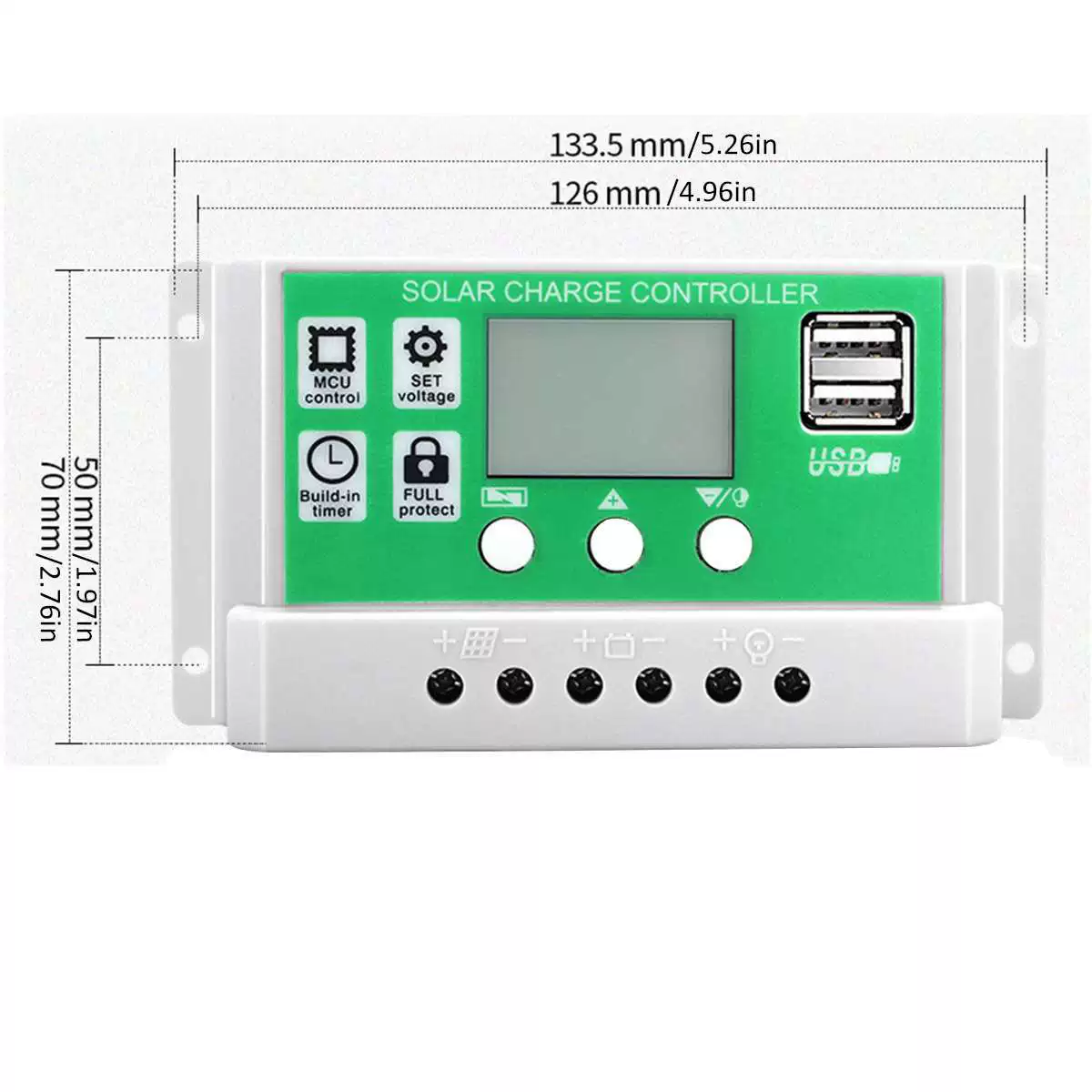 Солнечная батарея монокристалл, зарядное устройство, контроллер, 100W, 18V, 10A (A20), 20A (A30), 30A