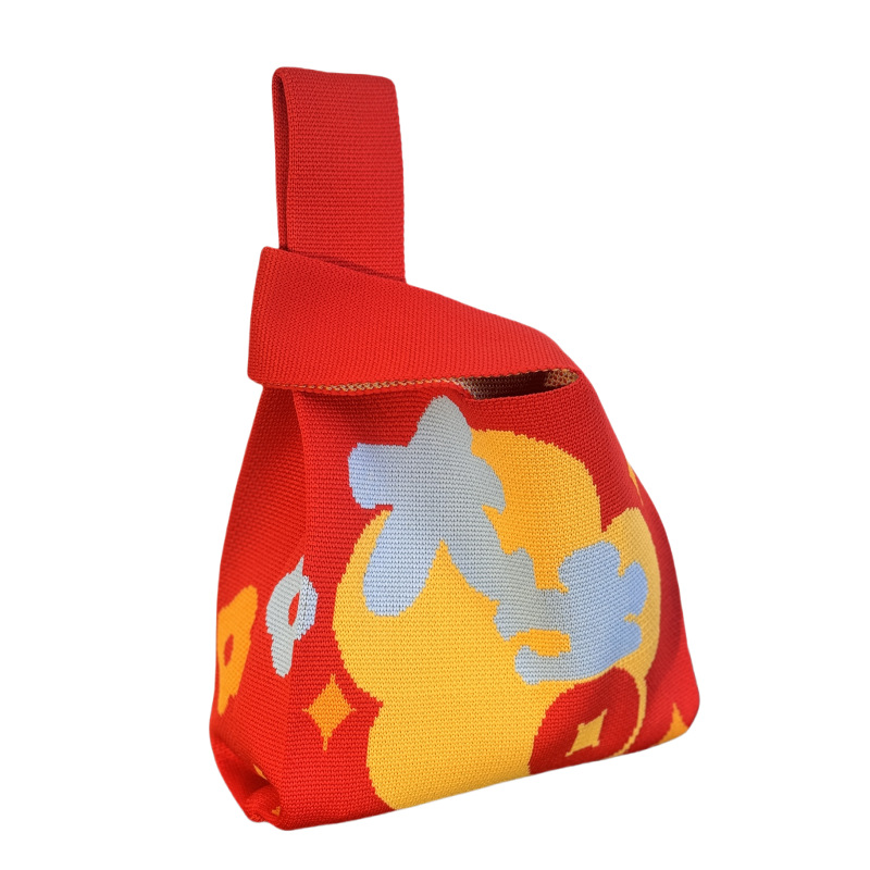 Tema de año nuevo rojo auspicioso y auspicioso bolso de muñeca festivo bolso de mano de todo fósforo