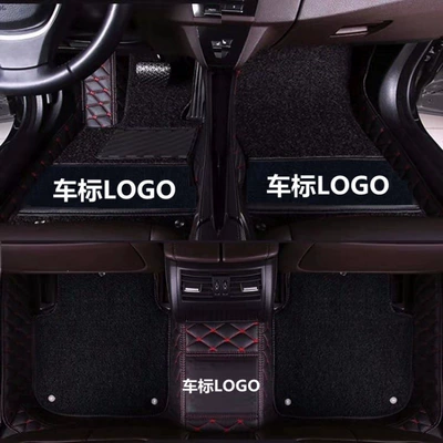 Modelə uyğun ayaqaltı — car floor mats - famous-picture-with-car-logo-double-layer-black-and-red-black