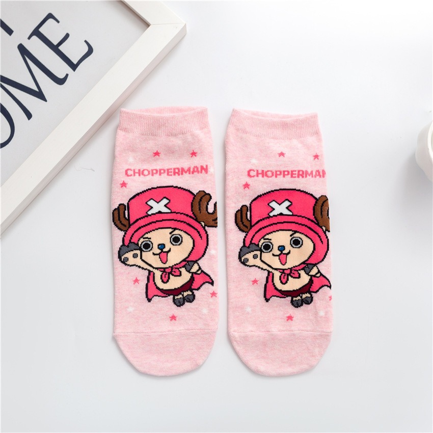 Calcetines para mujeres primavera y verano nuevas series One Piece calcetines lindas calcetines de dibujos animados superficiales, calcetines de algodón bajas