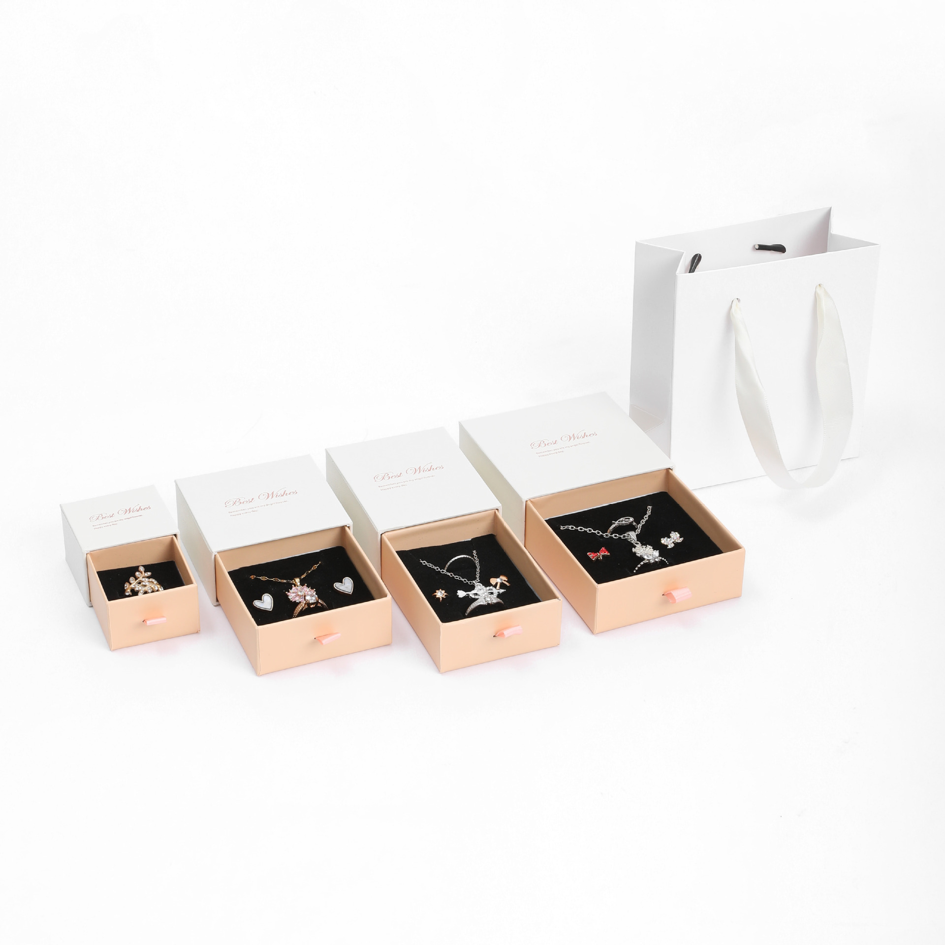 Fabricante cajón portátil joyero collar pendiente pulsera caja de regalo regalo regalo de vacaciones caja de regalo de mano de alta gama