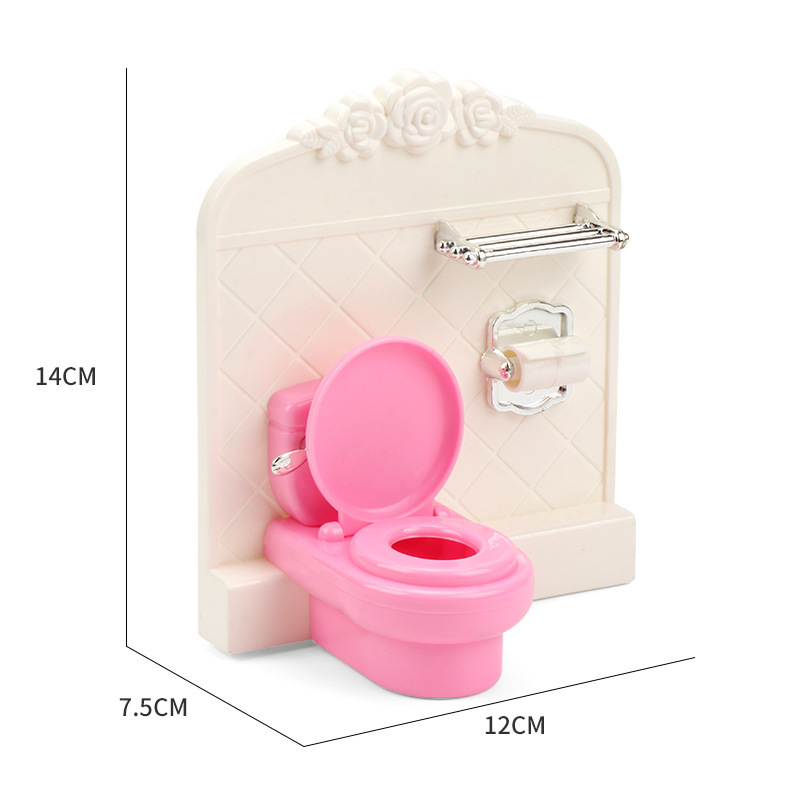 ミニトイレミニチュアシーン装飾品新しい子供のプラスチックシミュレーションクリエイティブ教育ドールハウスおもちゃアクセサリー|undefined