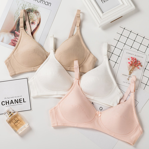 Thin wire-free underwear for middle-aged and elderly women, small cup, sponge-free bra, breathable mommy bra