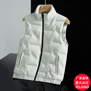 Factory wholesale autumn and winter plus size new men's warm duck down waistcoat casual couple stand collar warm down vest