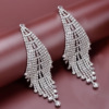 Fashionable earrings, long accessory, European style, wholesale