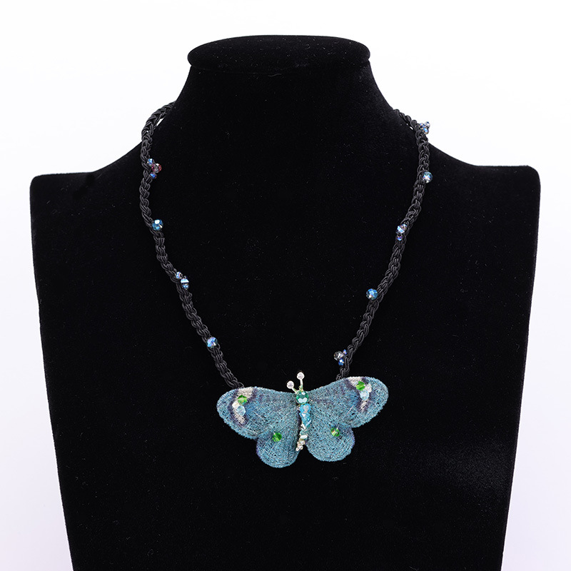 Elegante elastico per capelli a farfalla ricamato con diamanti_voghion.com